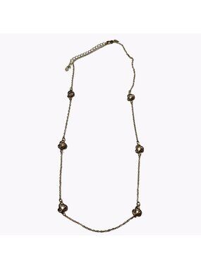 Elegant Black Gem Charm Chain Necklace Gold Tone Classic Fashion Jewelry Women